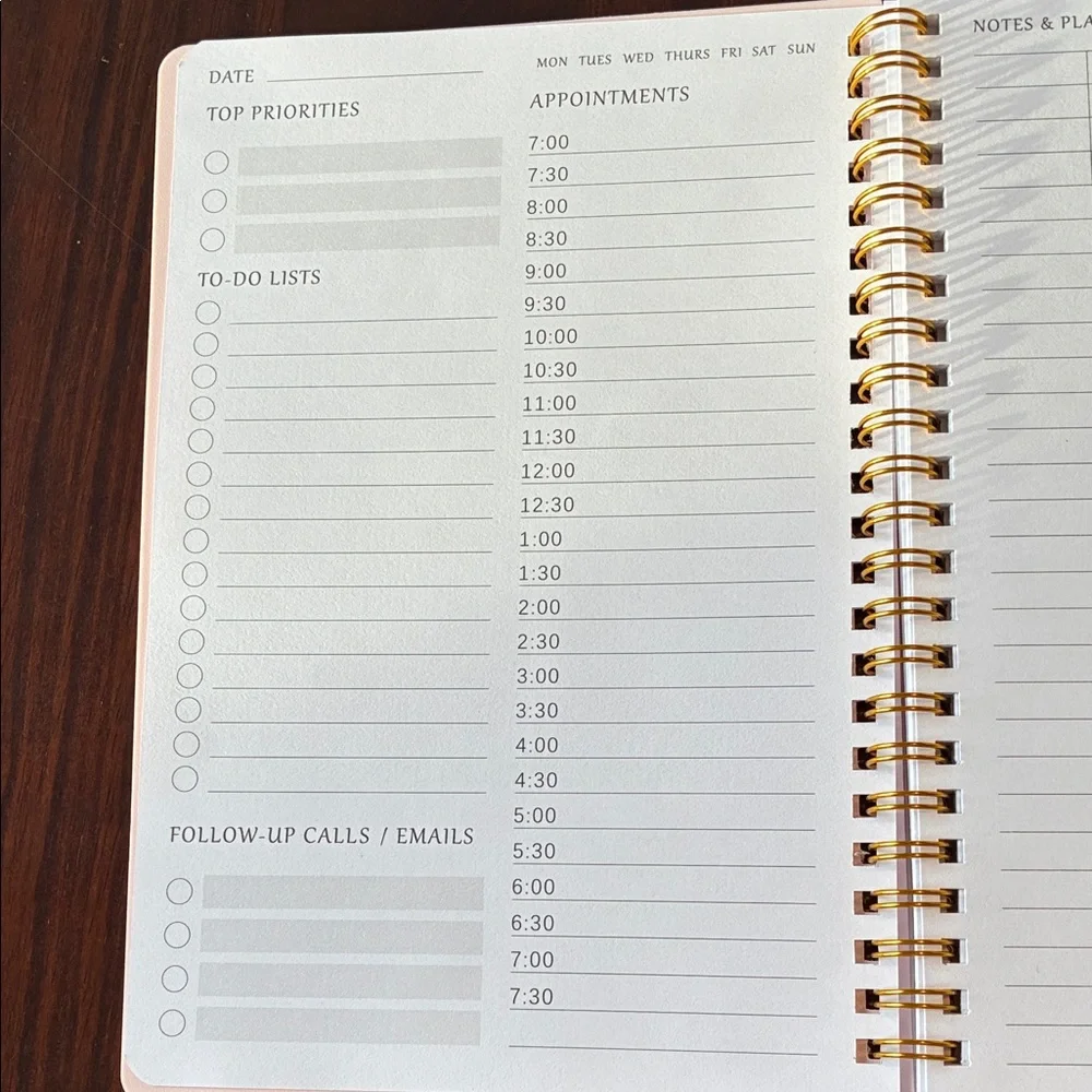 Daily Planner Butterfly Notebook Journal and Memo Pad Set with Pen